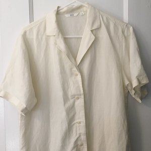 Uniqlo Linen Blend Short-Sleeve Shirt, XS